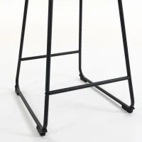 Chenille Bar Stools Set of 2 Counter Height Chairs, Black
