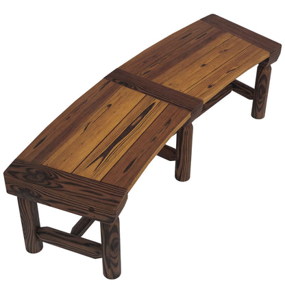 Wooden Outdoor Tree Bench, Slatted Seat, 60in, Brown Outdoor Benches at Gallery Canada