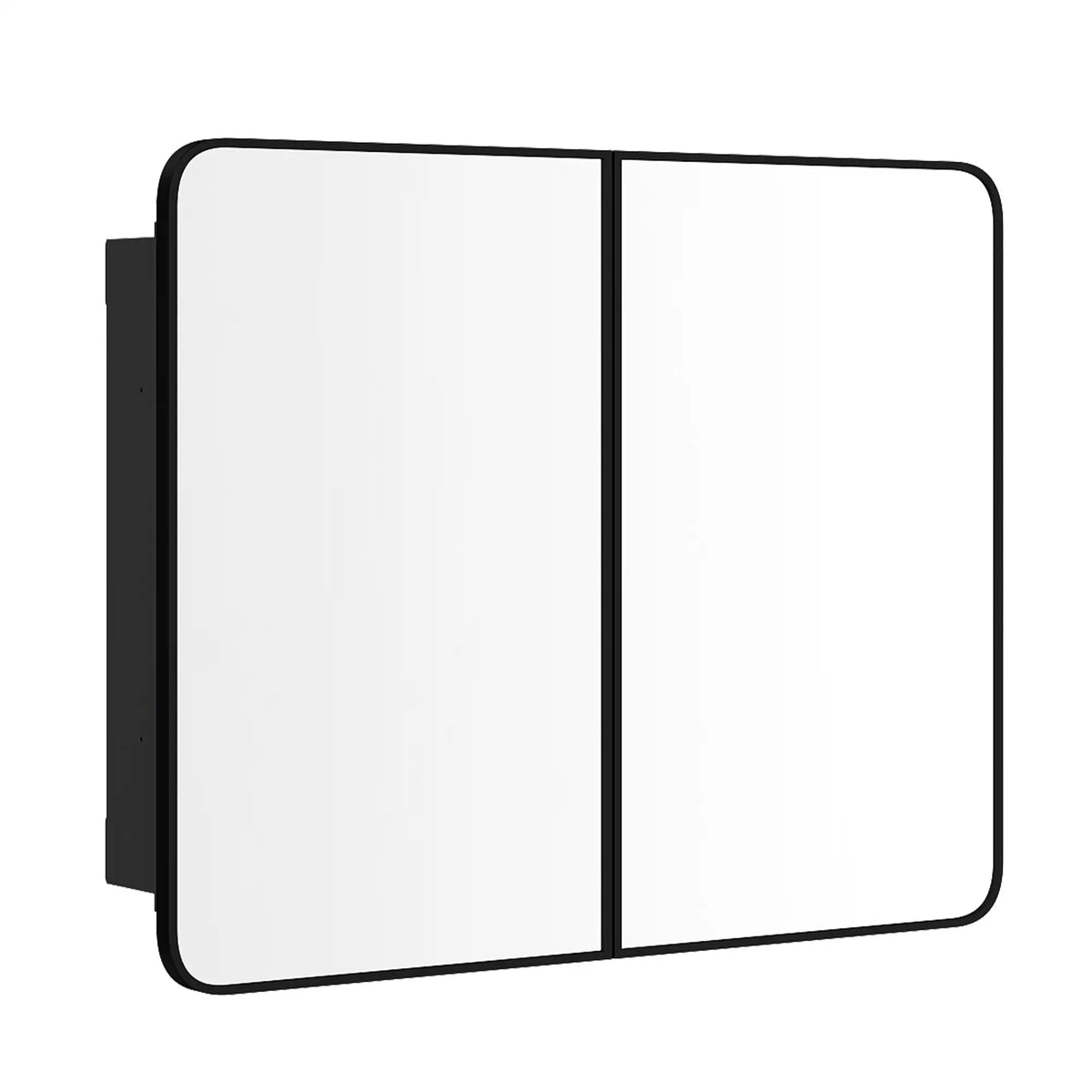 30 x 24 Inch Bathroom Medicine Cabinet, Mirror, Shelves, Black