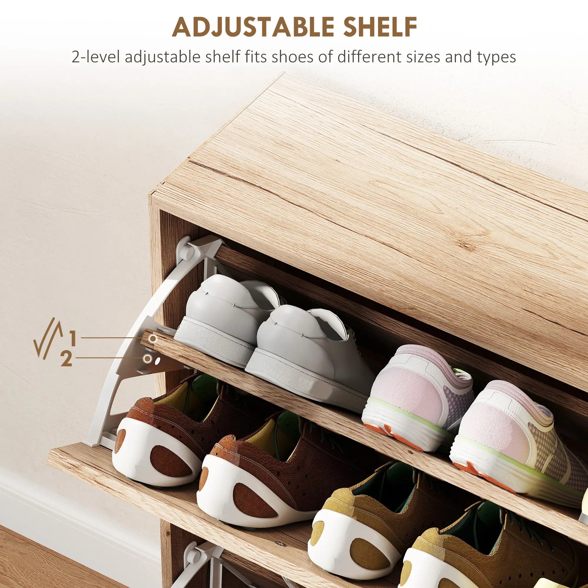 Shoe Storage Cabinet, 3 Flip Drawers, Narrow Slim, 12 Pair Organizer, Oak Shoe Storage Cabinets & Racks at Gallery Canada