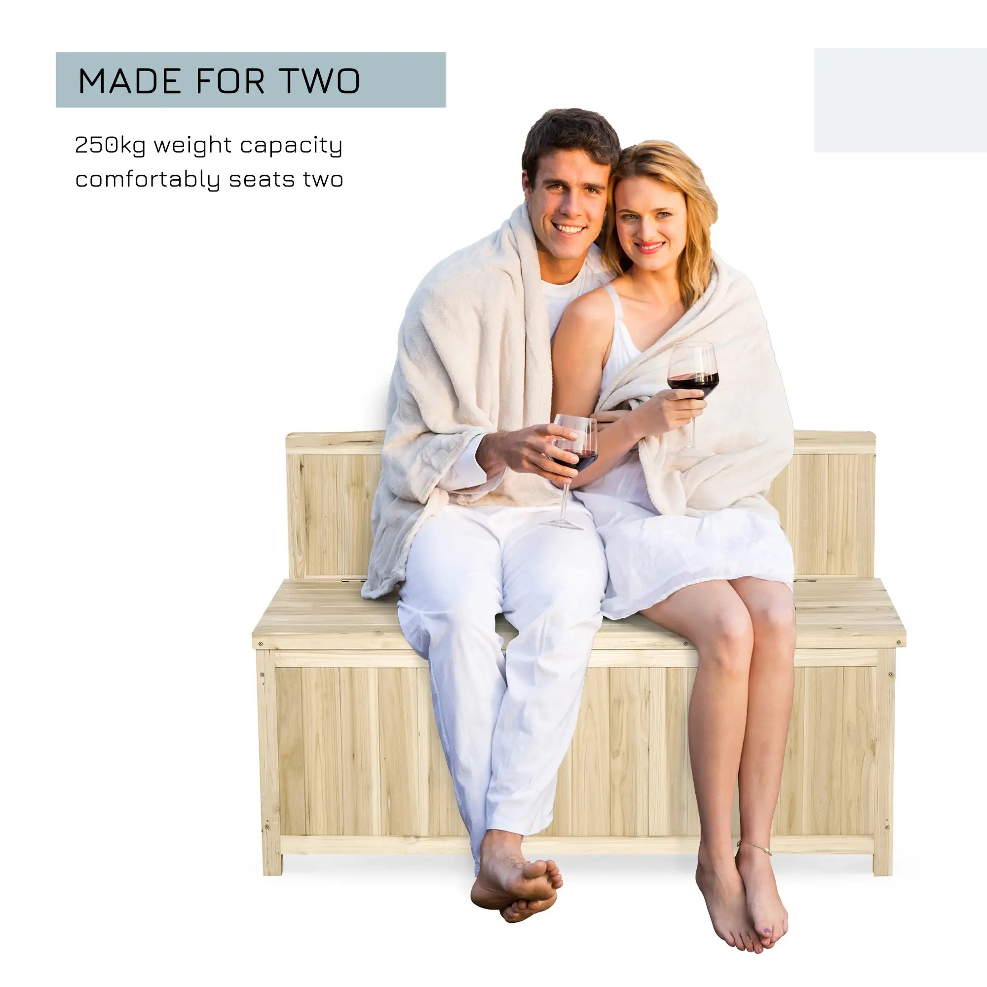 Wooden Garden Bench With Storage Box 45.3x17.7x29.5 Natural Patio Chairs at Gallery Canada