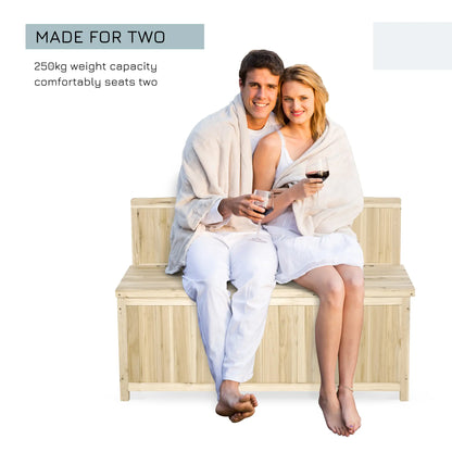 Wooden Garden Bench With Storage Box 45.3x17.7x29.5 Natural Patio Chairs at Gallery Canada