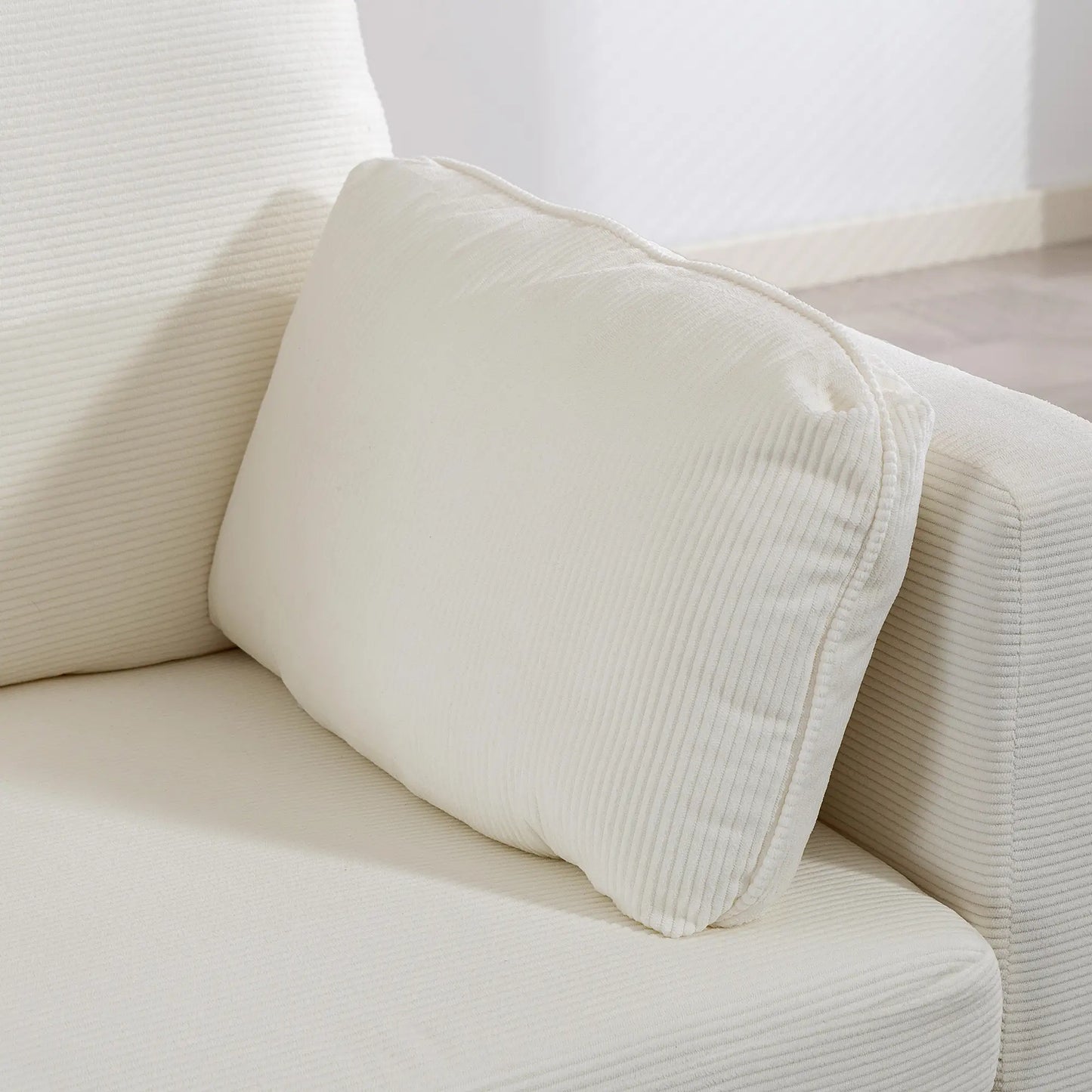 55" Loveseat Sofa, Metal Legs, 2 Pillows, Cream White 2-Seater Sofas at Gallery Canada