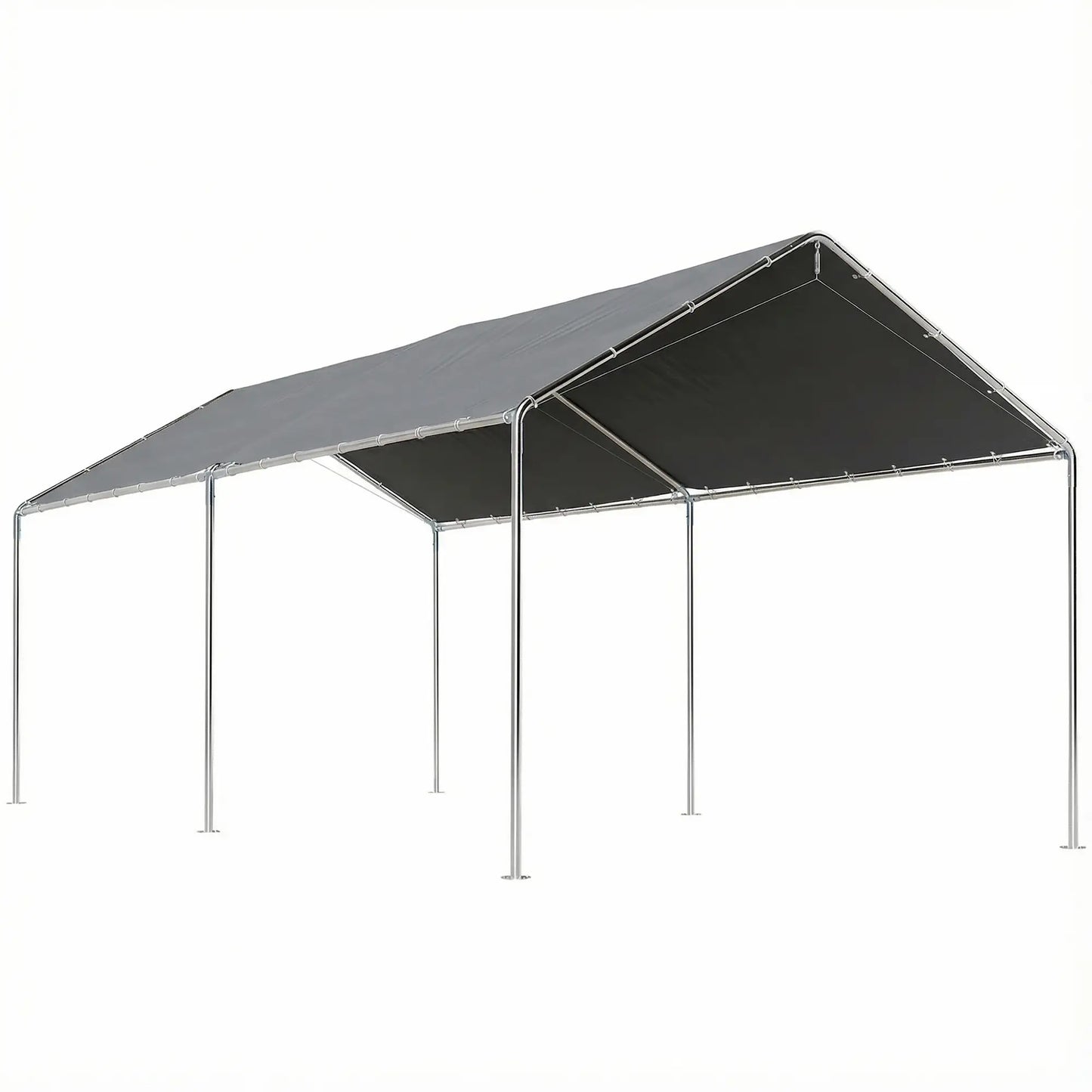 10'x20' Heavy Duty Galvanized Carport Canopy, Anchor Kit, Grey Car Shelters at Gallery Canada