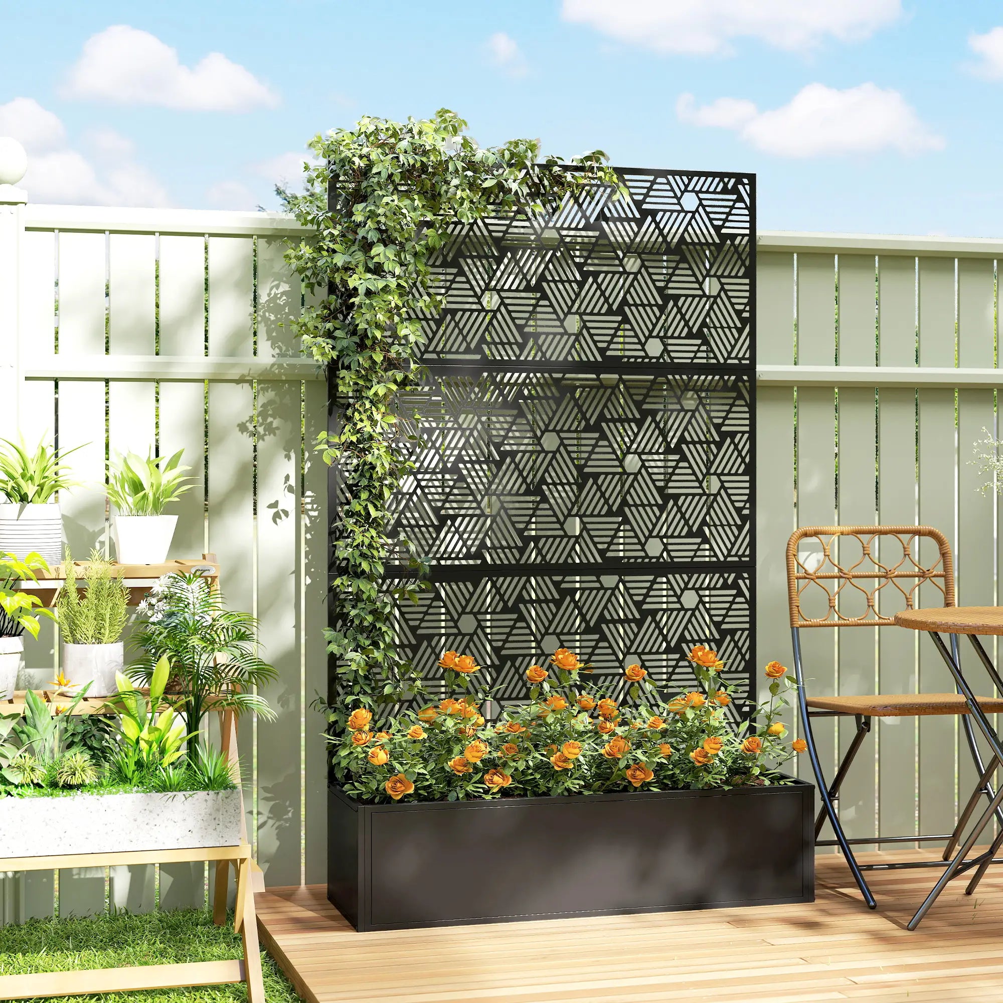 Metal Planter Box With Trellis, 70