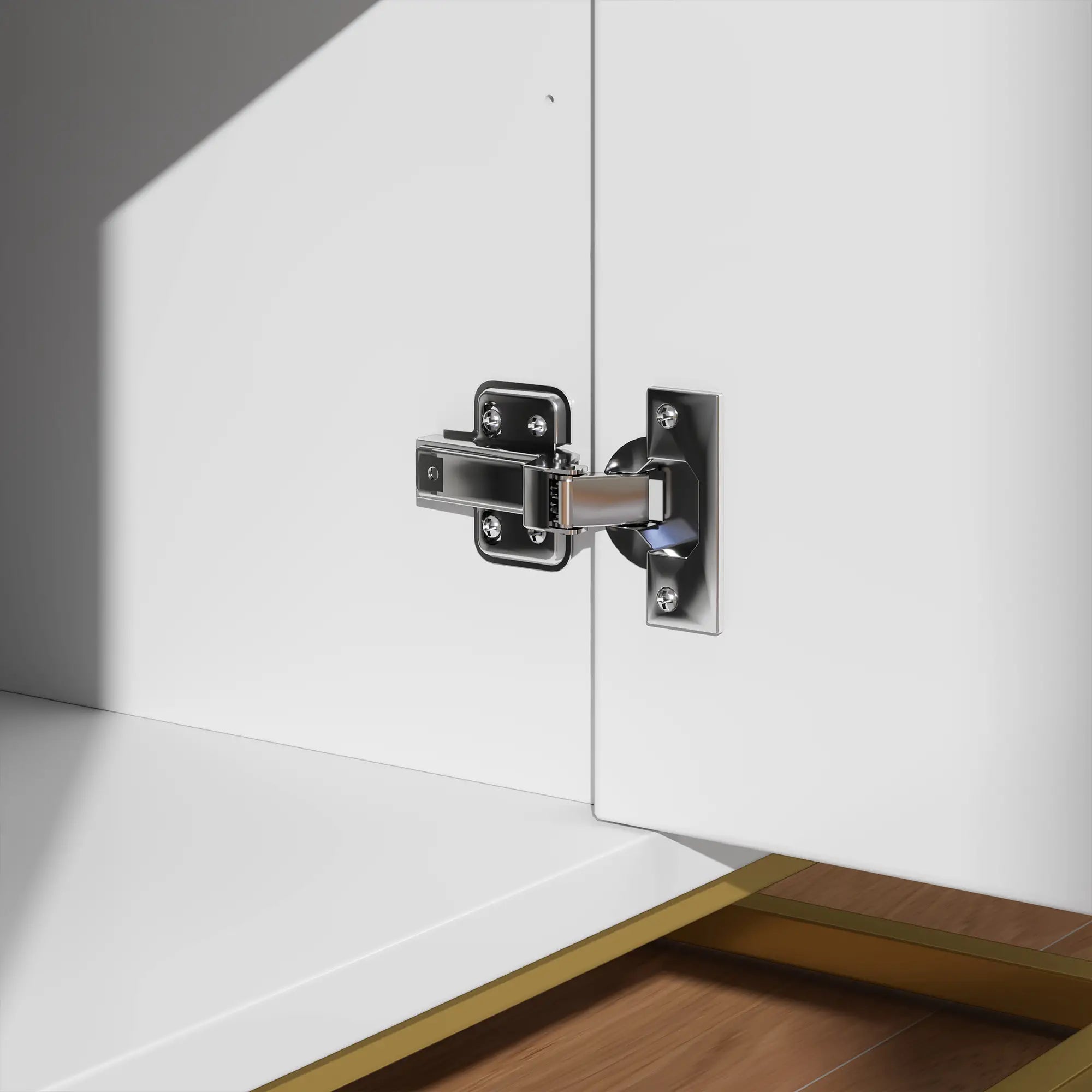 Sideboard Storage Cabinet, 3 Doors, Adjustable Shelves, White Kitchen Pantry Cabinets at Gallery Canada