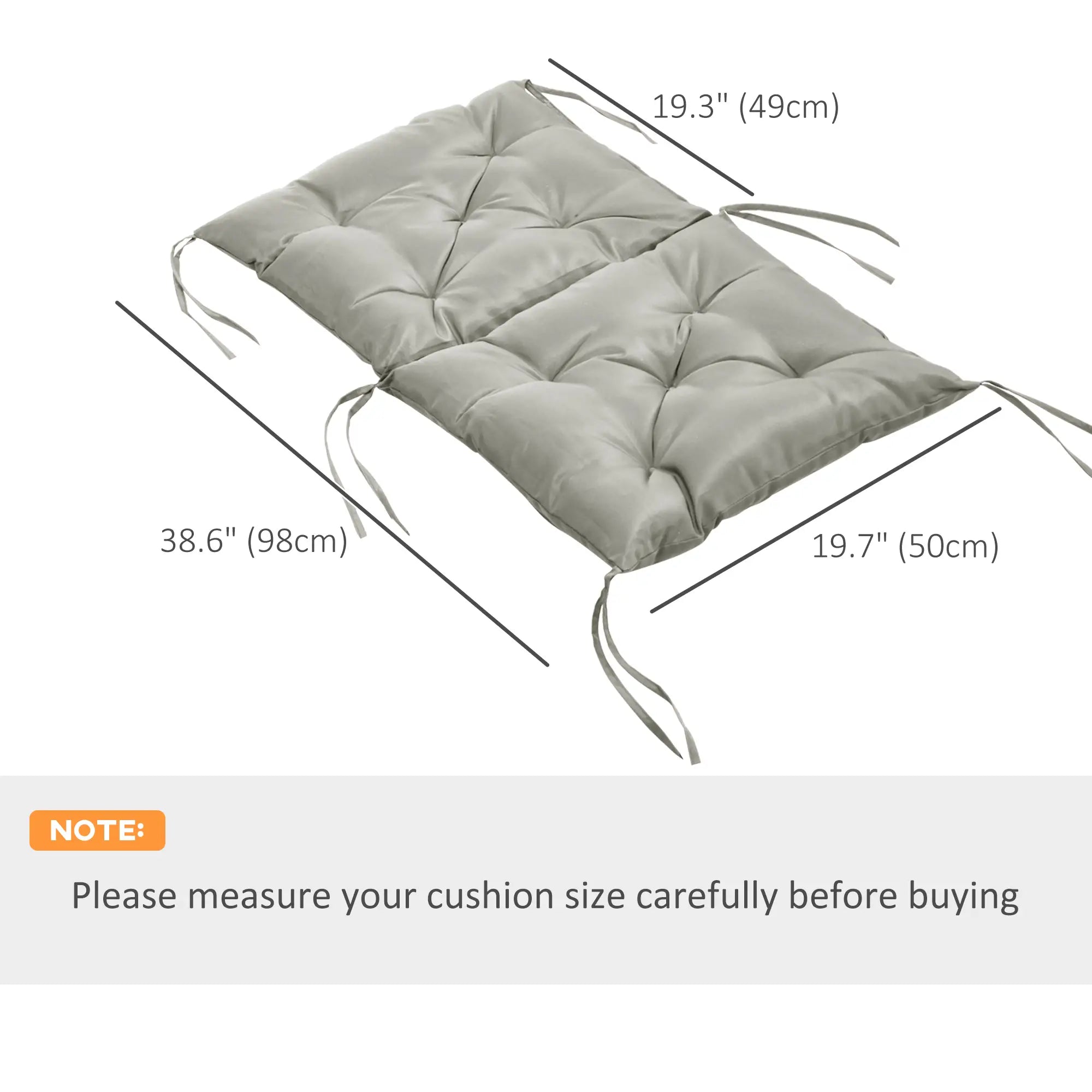 Set of 2 Garden Chair Cushions, Seat Pad with Backrest, Outdoor & Indoor Use Patio Chair Cushions at Gallery Canada