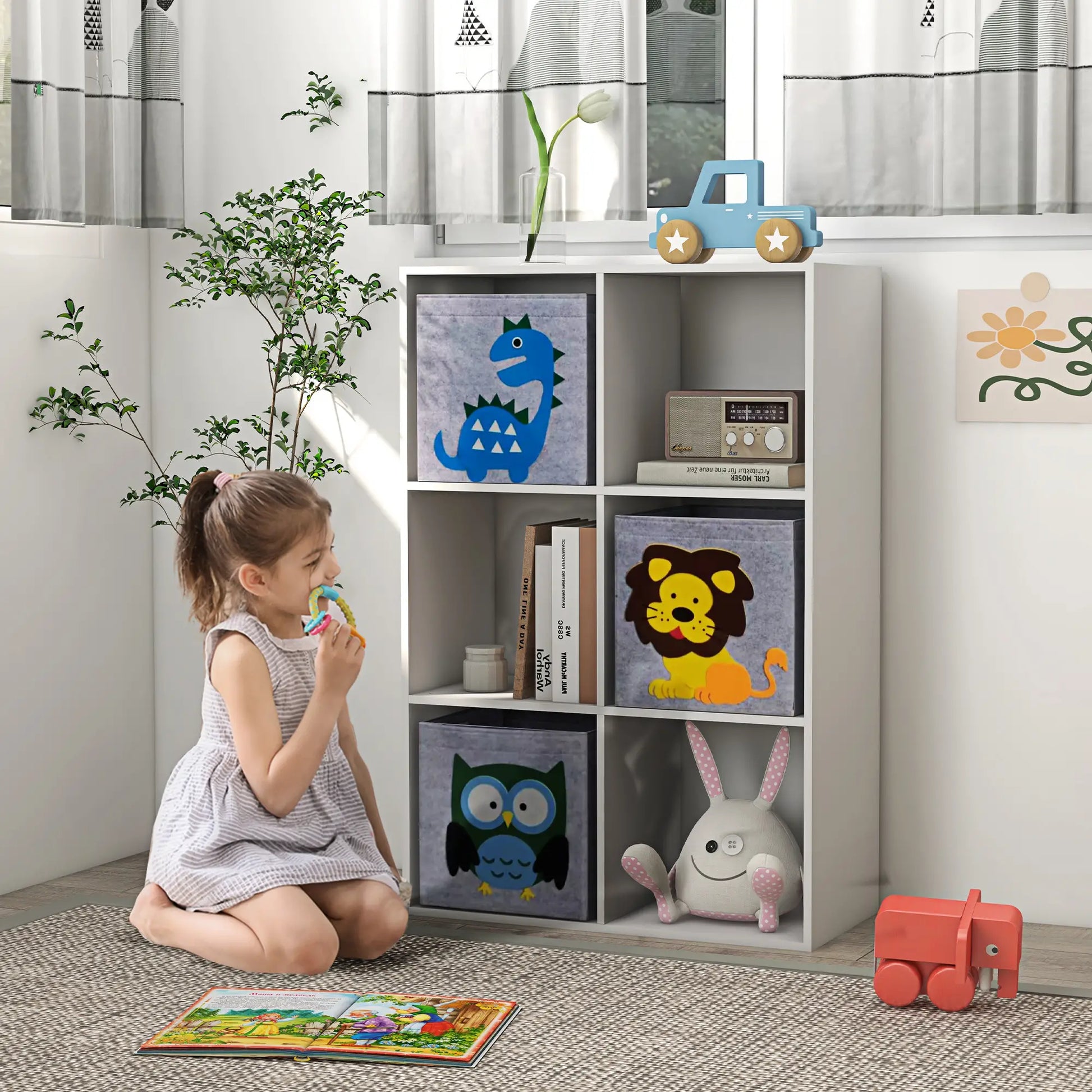 Toy Storage Organizer, 3 Nonwoven-Fabric Drawers, White Baby & Kids Storage at Gallery Canada