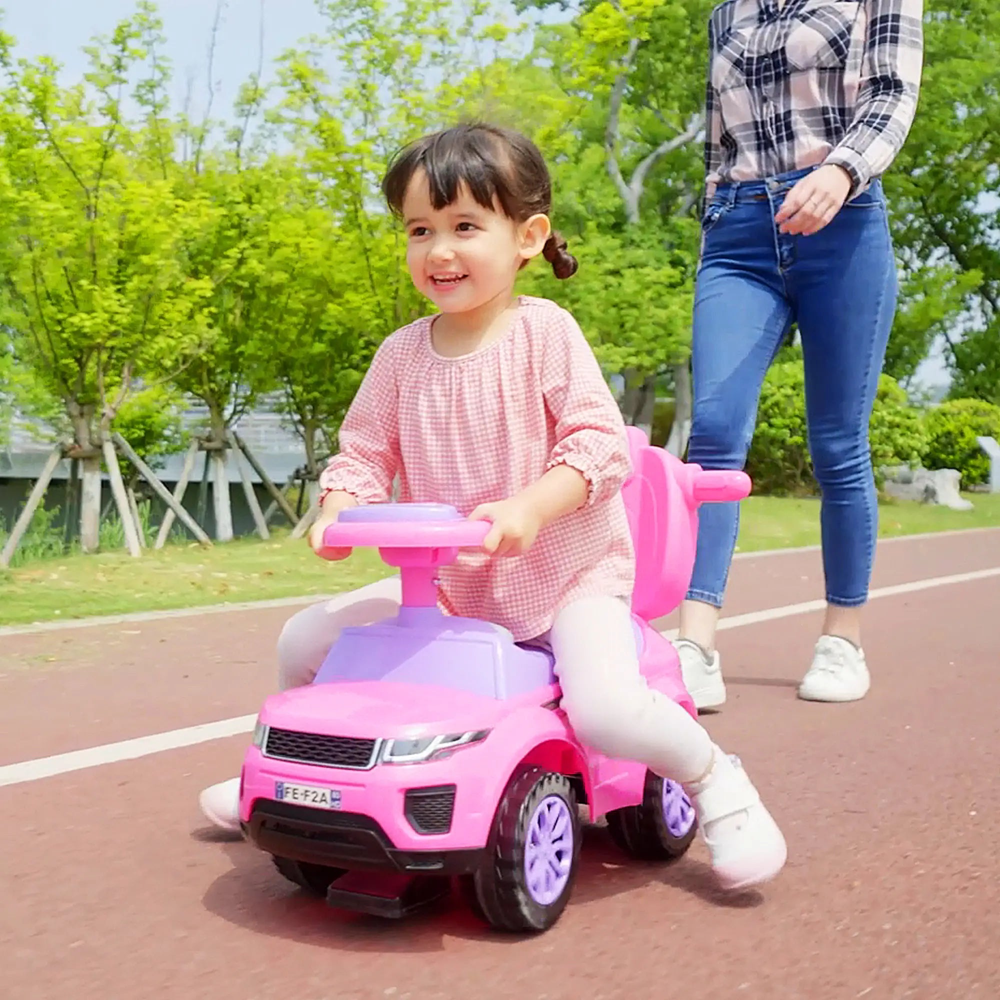 2 in 1 Kid Ride on Car, Push Stroller, 1-3 Years, Pink Push Cars for Toddlers at Gallery Canada