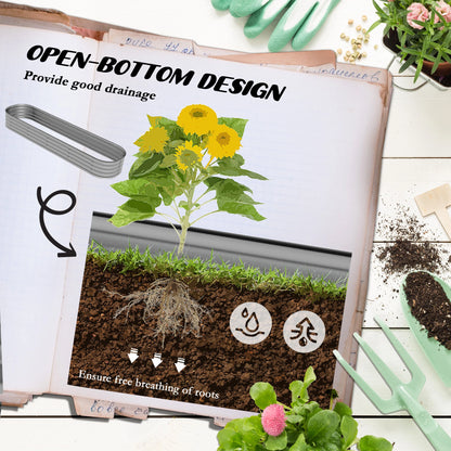 7.9 x 2 x 1ft Galvanized Raised Garden Bed, Metal Planter Box, Silver Galvanized Planter Boxes at Gallery Canada