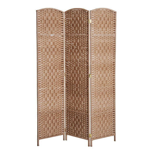 6ft Folding Room Divider, 3 Panel Wall Partition with Wooden Frame for Bedroom, Home Office, Natural - Gallery Canada