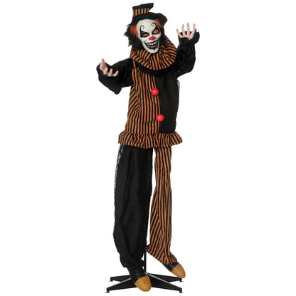 5.6' Life Size Clown Halloween Decoration, Animatronic with Light Up Eyes Halloween Decorations at Gallery Canada