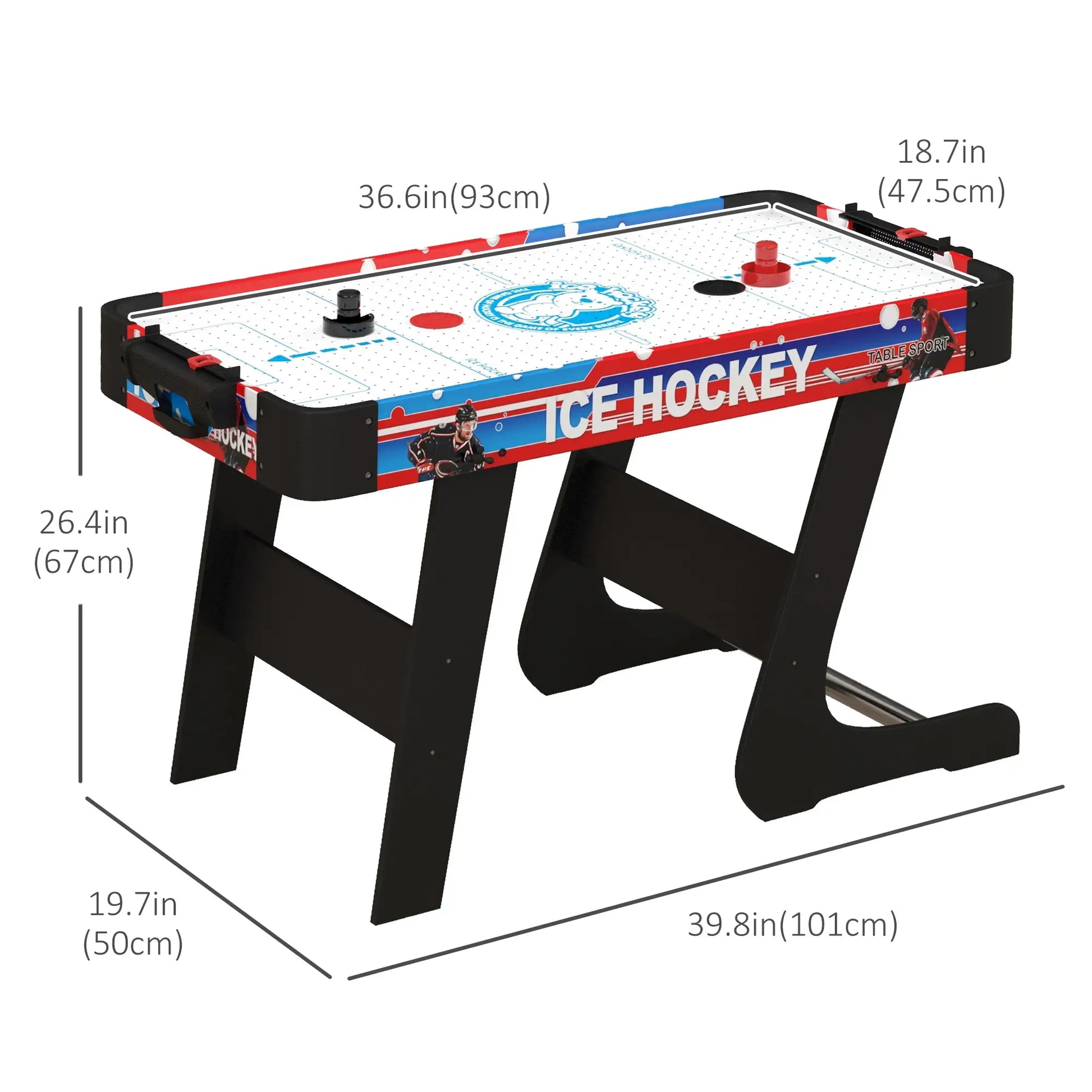 40 Folding Air Hockey Table, 2 Pucks, 2 Pushers, Scoreboard, White Game Tables at Gallery Canada