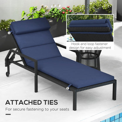 Patio Chaise Lounge Chair Cushions, Set of 2, Dark Blue Patio Chair Cushions at Gallery Canada