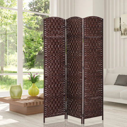 6ft Folding Room Divider, 3 Panel Wooden Frame, Brown Room Dividers at Gallery Canada