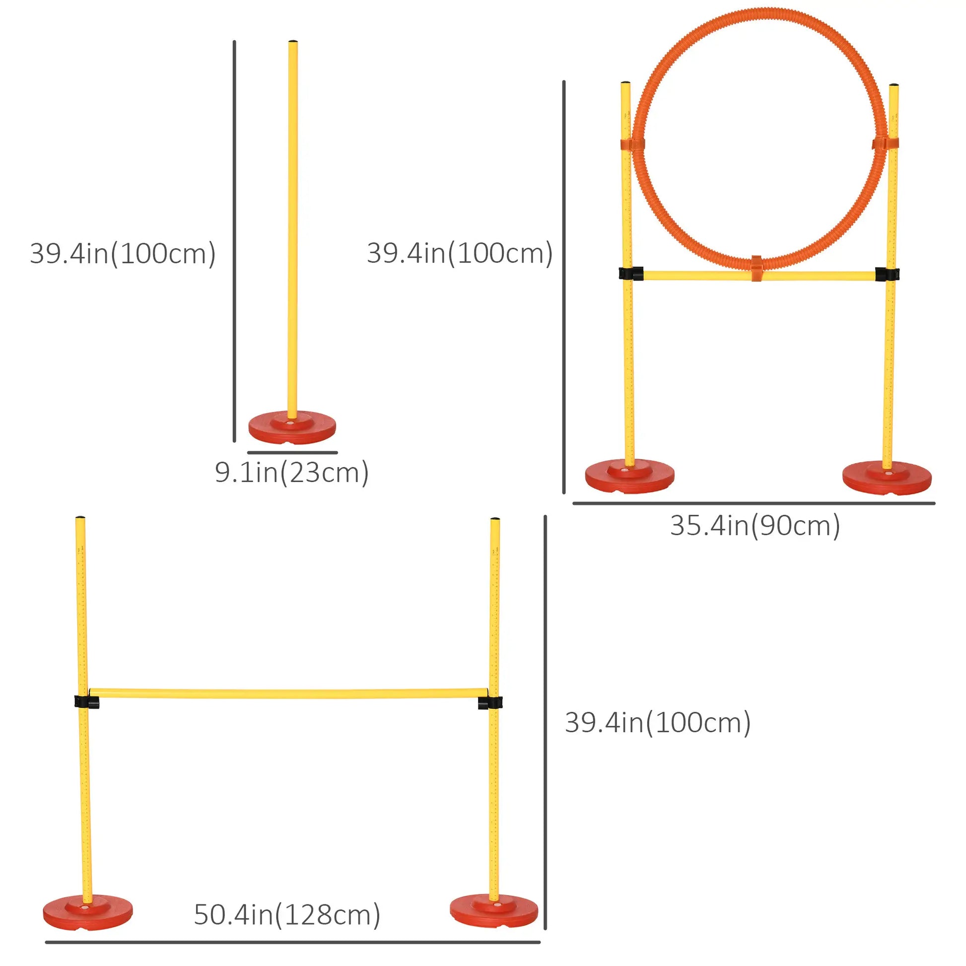 3PCs Pet Agility Training Set, Adjustable Weave Pole, Jumping Ring, High Jump Dog Agility Training Equipment at Gallery Canada