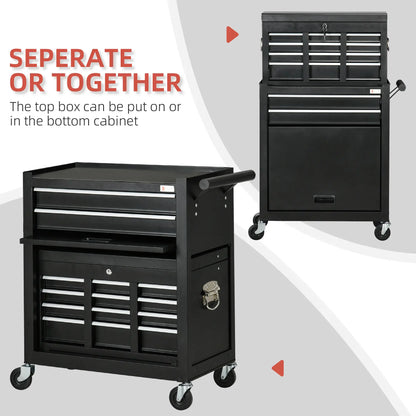 6-Drawer Tool Chest, 4 Wheels, Lockable Rolling Storage Cabinet, Black Tool Organizers at Gallery Canada