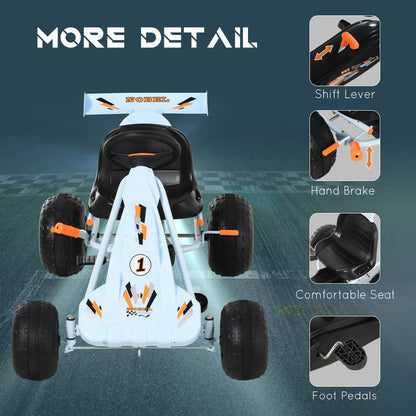 Kids Pedal Go Kart, 4 Wheel Ride on Car, Adjustable Seat, Handbrake, 3-6 Years Pedal Go Karts for Kids at Gallery Canada