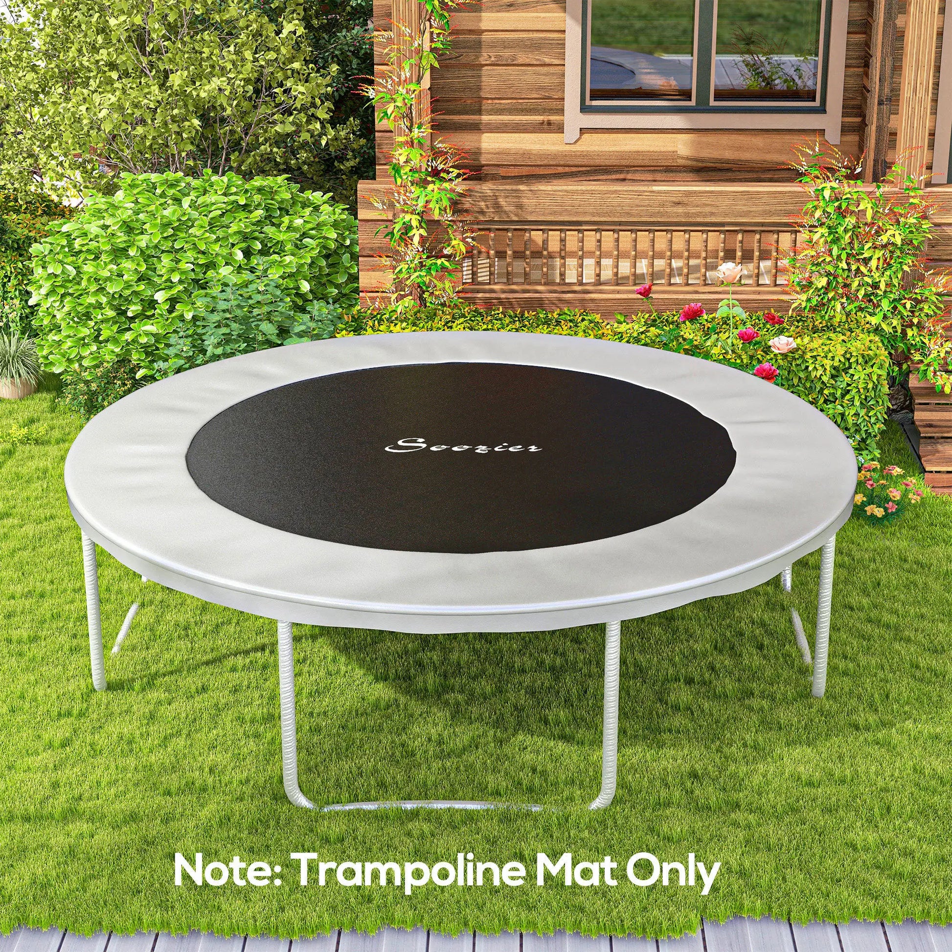 Trampoline Mat Replacement, 12ft, with Spring Pull Tool, 72 V-Hooks, Black Trampolines at Gallery Canada