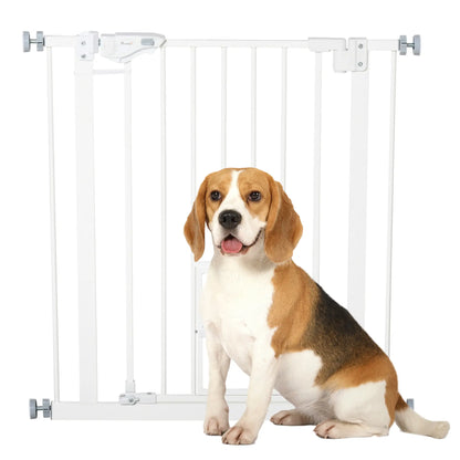 Extra Wide Pet Gate With Cat Door, Auto Closing, 29-32 Inch, White Houses, Kennels & Pens at Gallery Canada