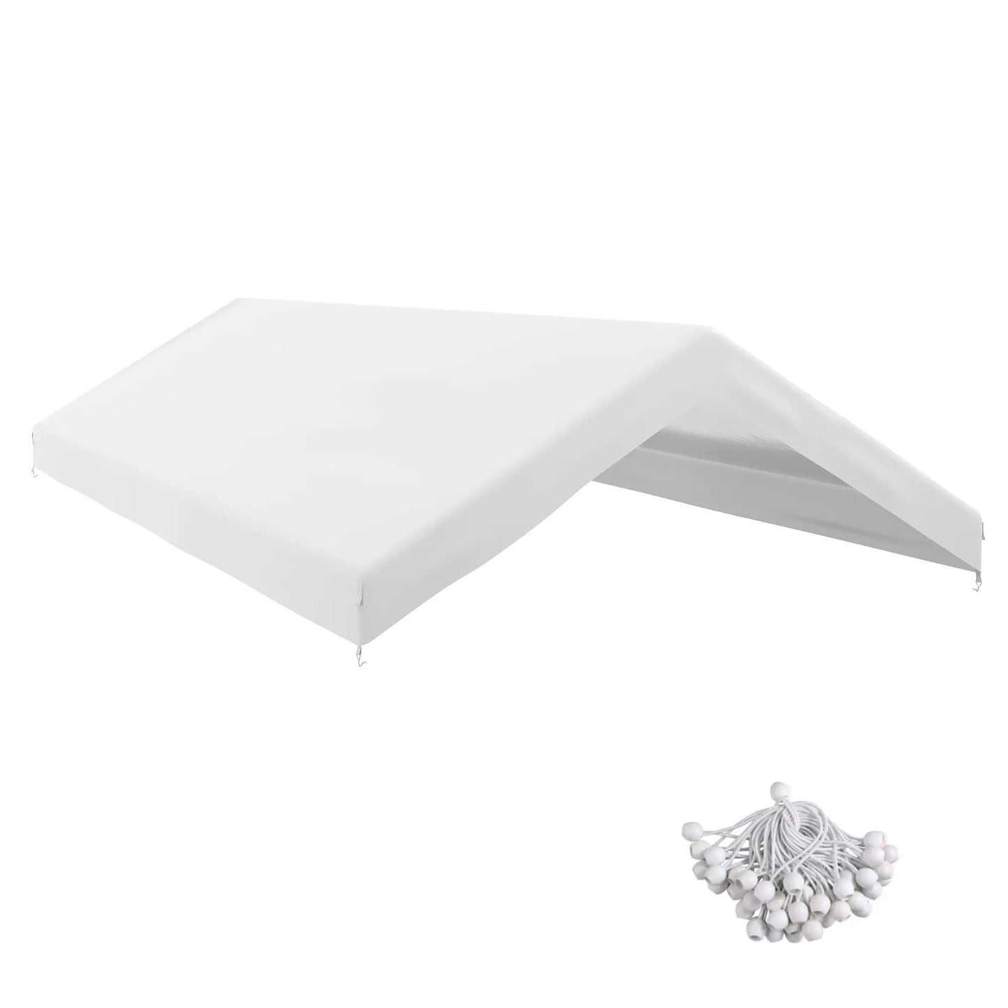 10 x 20ft Carport Canopy, UV Resistant, Ball Bungee Cords, White Gazebo Canopy Replacement White at Gallery Canada