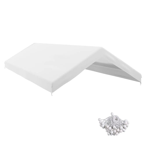 10 x 20ft Carport Canopy, UV Resistant, Ball Bungee Cords, White