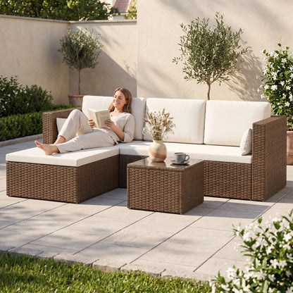 Modern Rattan Sofa Set, 3pcs, Wicker Patio Furniture with Coffee Table Patio Furniture Sets at Gallery Canada