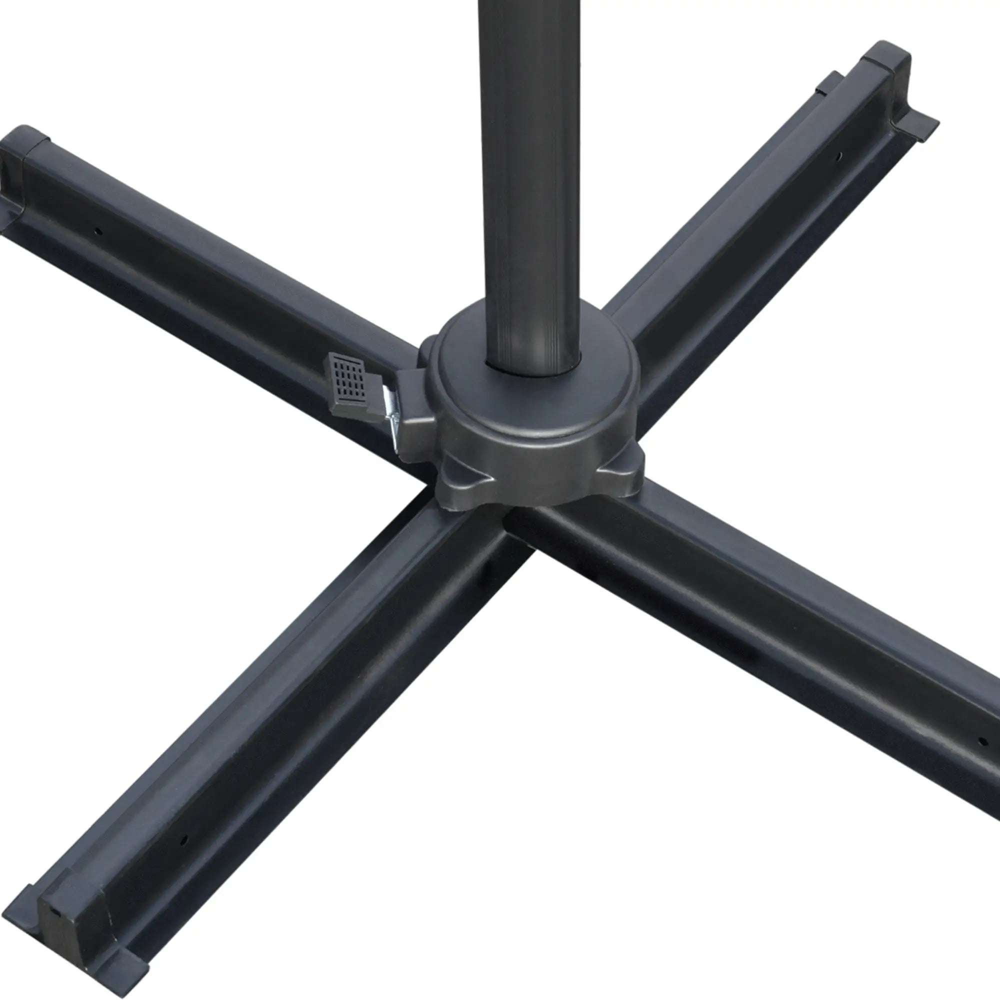 9ft Square Cantilever Patio Umbrella, Cross Base, Crank Handle, Light Grey Offset Cantilever Umbrellas at Gallery Canada