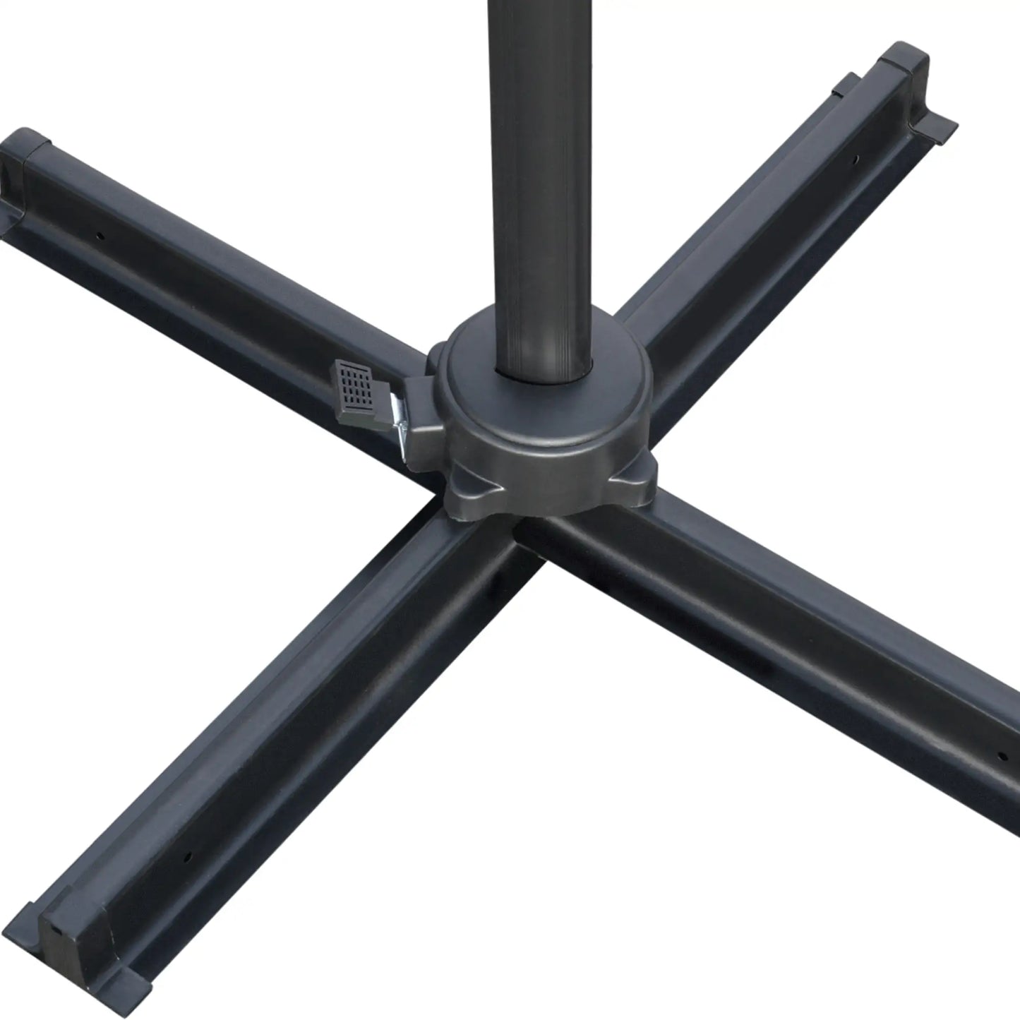 9ft Square Cantilever Patio Umbrella, Cross Base, Crank Handle, Light Grey Offset Cantilever Umbrellas at Gallery Canada