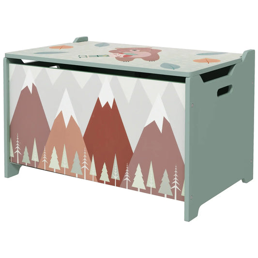 Toy Box with Lid, Storage Organizer, Safety Hinge, Green Baby & Kids Storage Green at Gallery Canada