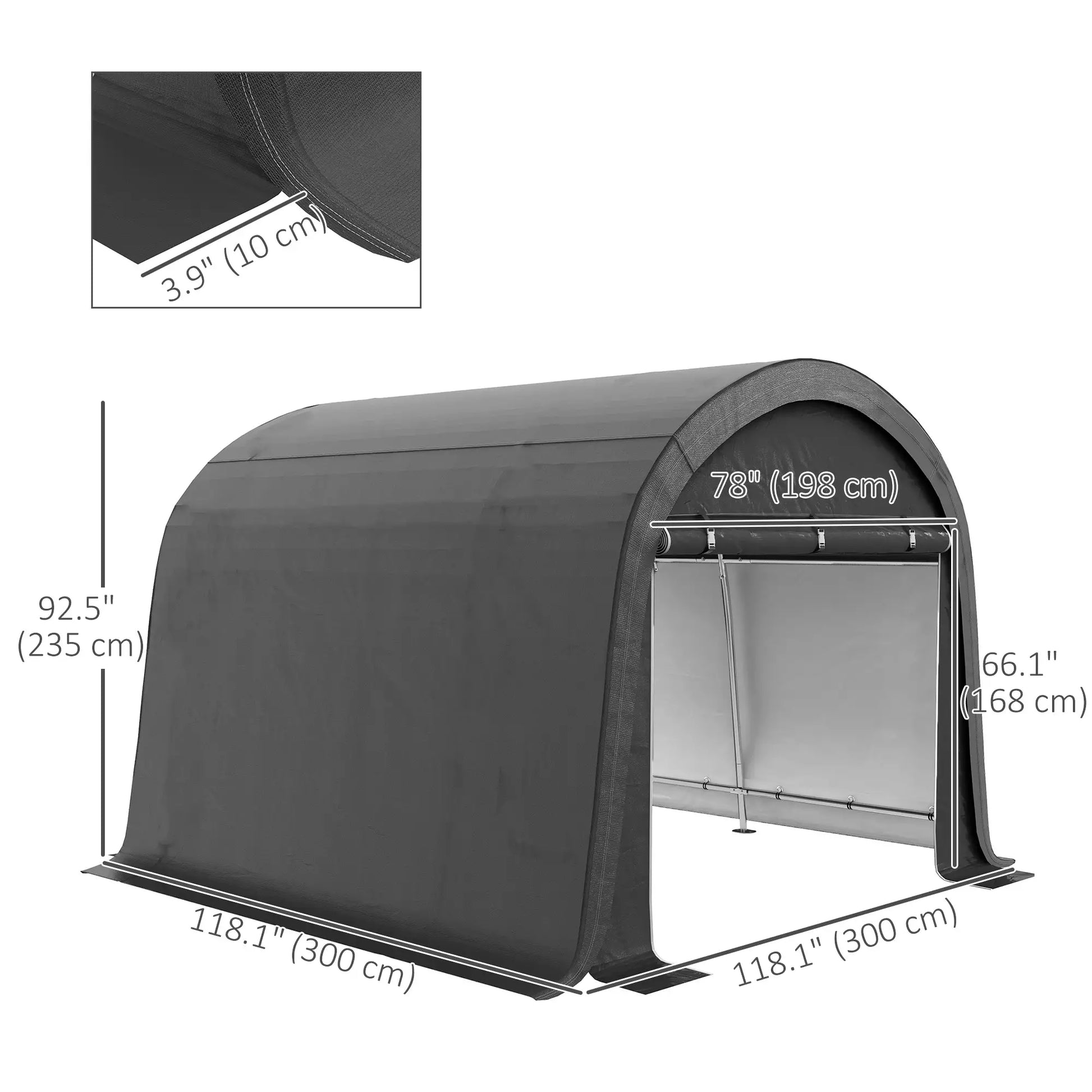 10' x 10' Outdoor Storage Tent, Heavy Duty Waterproof Shed for Bike, Motorcycle, Garden Tools Sheds at Gallery Canada