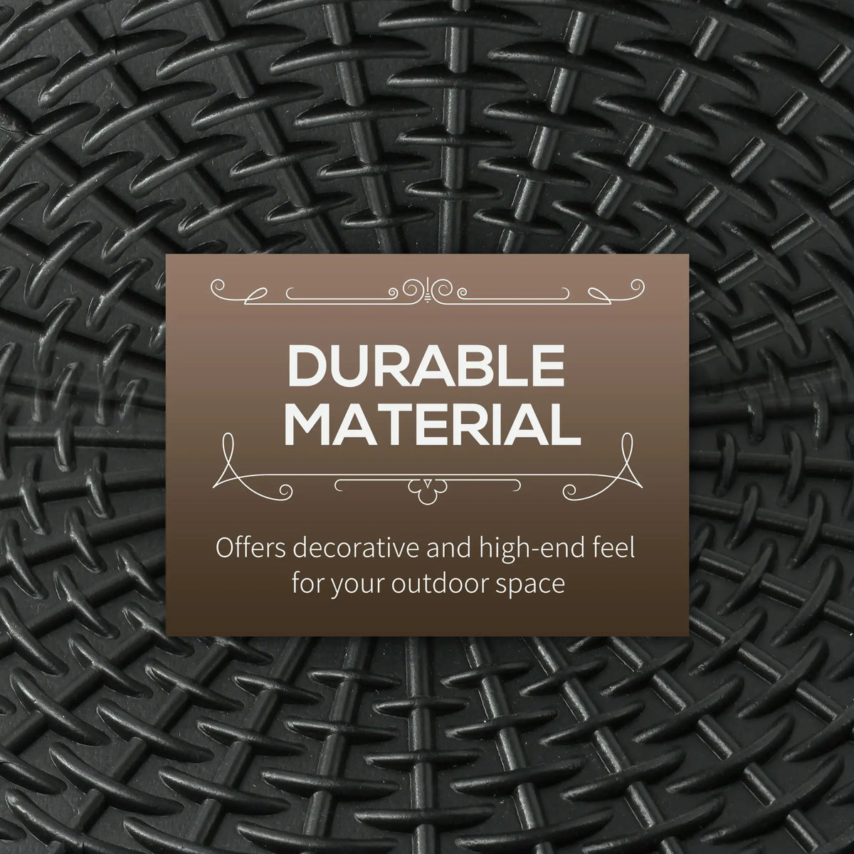 25 lbs Umbrella Base, 17.5" Round, Rattan Design, Black Umbrella Bases at Gallery Canada