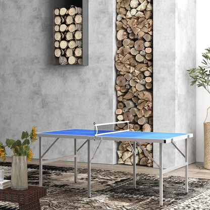 Portable Ping Pong Table Set, Table Tennis w/ Net, 2 Paddles, 3 Balls, Blue Game Tables at Gallery Canada