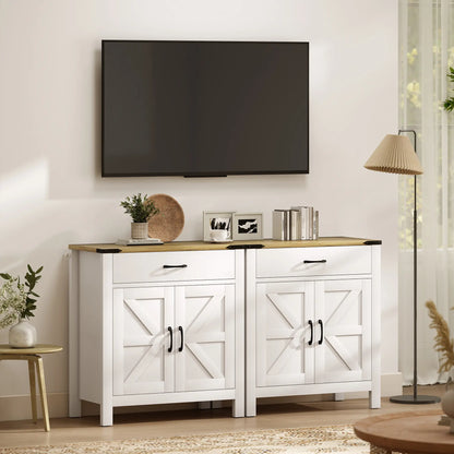 Farmhouse Buffet Cabinet, 1 Drawer, Storage Cabinet, Adjustable Shelf, White Bar Cabinets at Gallery Canada