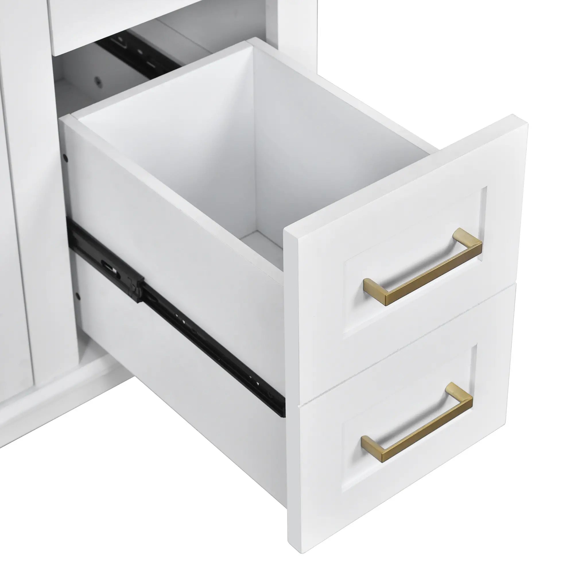 Bathroom Vanity with Ceramic Sink, Soft Close Doors, 4 Drawers, 36