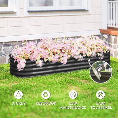 6.4 x 2 x 1ft Galvanized Raised Garden Bed, Metal Planter Box, Dark Grey Raised Garden Beds at Gallery Canada