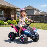 VTT pour enfants 12V, suspension arrière, 2,2 MPH, roues lumineuses, rouge
