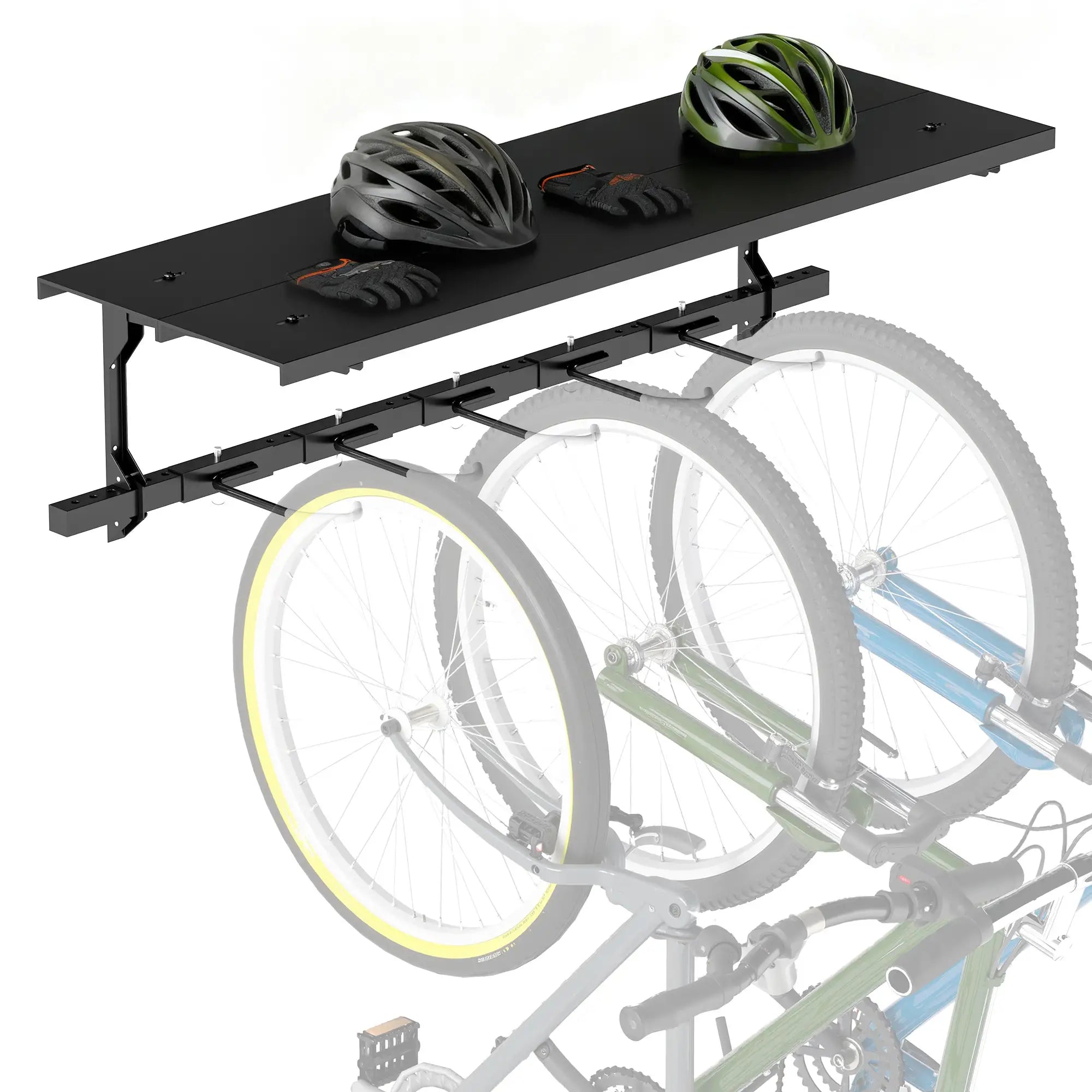 Wall Mount Bike Storage Rack for 5 Bikes, Adjustable Hooks, Black Bike Parking Stands at Gallery Canada