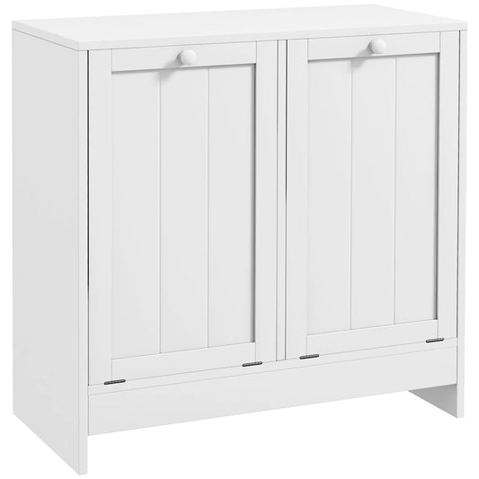Tilt-Out Laundry Cabinet, 2 Compartment Hamper, White Bathroom Cabinets White at Gallery Canada