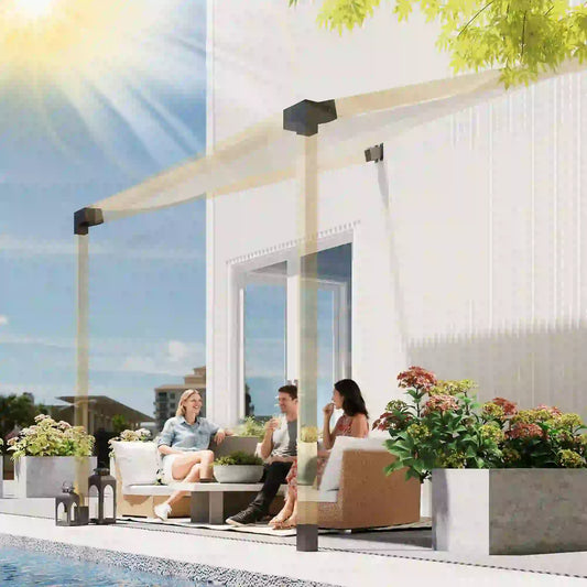 15° Slanted Pergola Bracket Kit, 3.6" X 3.6" Lumber, Black Pergolas Black at Gallery Canada