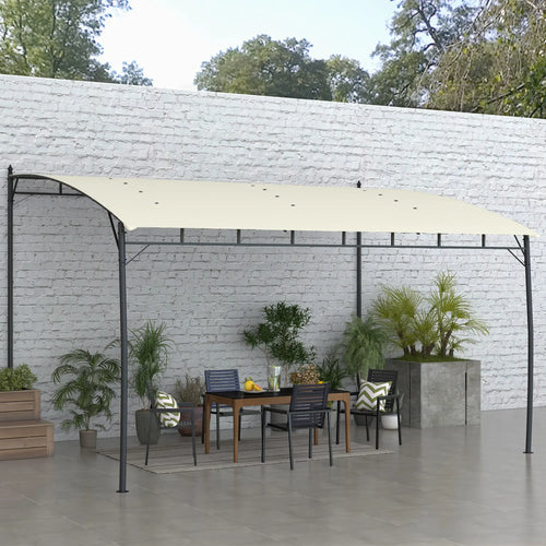 10' x 13' Outdoor Pergola, UV30+ Canopy, Steel Frame, Cream White