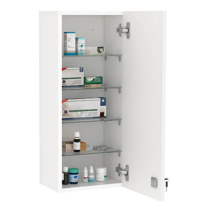 Wall Mount Medicine Cabinet, 5-Tier Lockable, Adjustable Shelves, White Mirror Medicine Cabinets at Gallery Canada