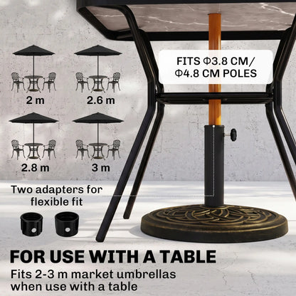 25 lb Heavy Duty Patio Umbrella Base, Round Stand, Outdoor, Bronze Umbrella Bases at Gallery Canada