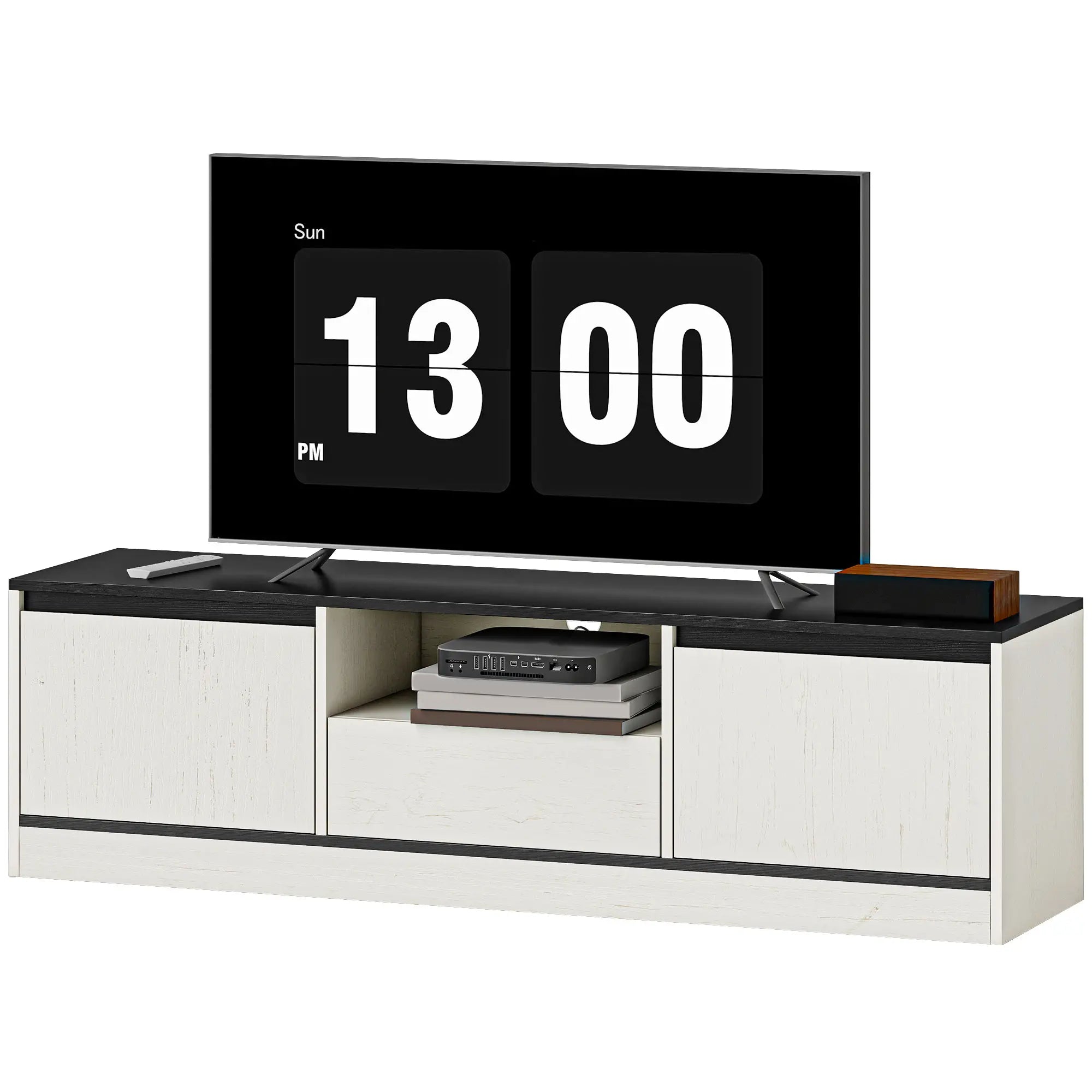 TV Stand For 55-60 Inch TV, Entertainment Center, White TV Stands White, Black at Gallery Canada
