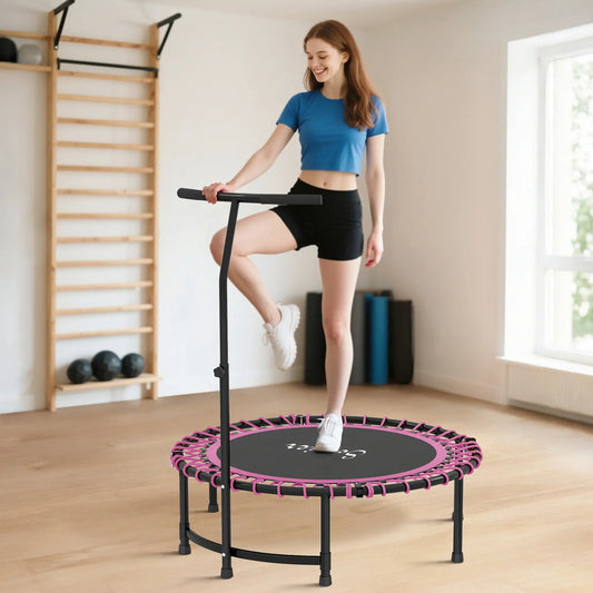 45" Mini Trampoline For Adults, Foldable Fitness Rebounder Trampolines Pink at Gallery Canada