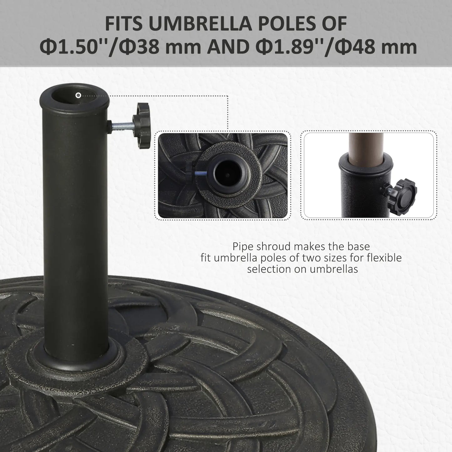 42 lbs 22" Bronze Resin Round Umbrella Base, Patio Stand, Bronze Umbrella Bases at Gallery Canada
