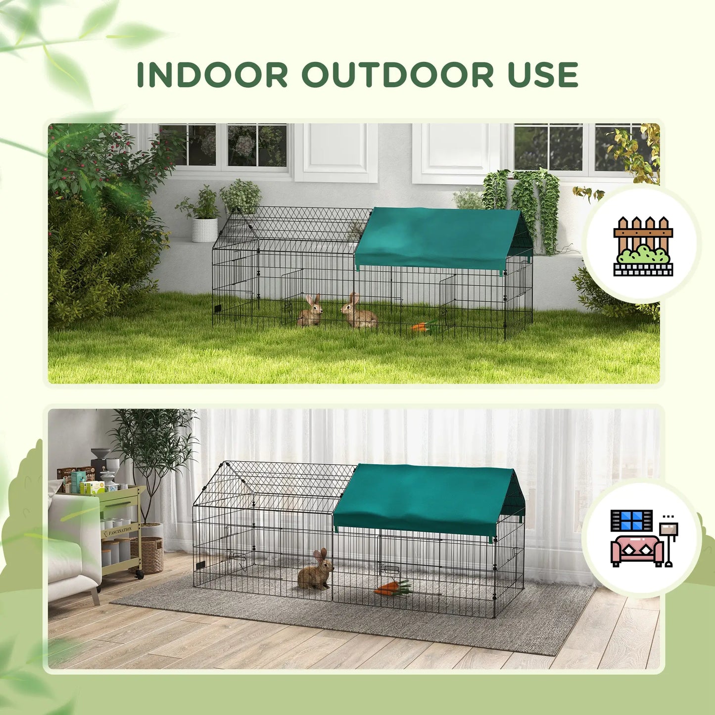 73" Small Animal Cage with Roof, Indoor Outdoor Use, Green Houses & Habitats at Gallery Canada