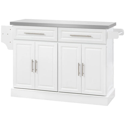 Rolling Kitchen Island with Storage, Stainless Steel Top, Drawers, Cabinets Kitchen Islands & Kitchen Carts at Gallery Canada