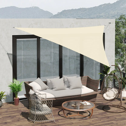 10' x 10' x 10' Triangle Sun Shade Sail, UV Block Fabric Canopy, Cream Shade Sails at Gallery Canada