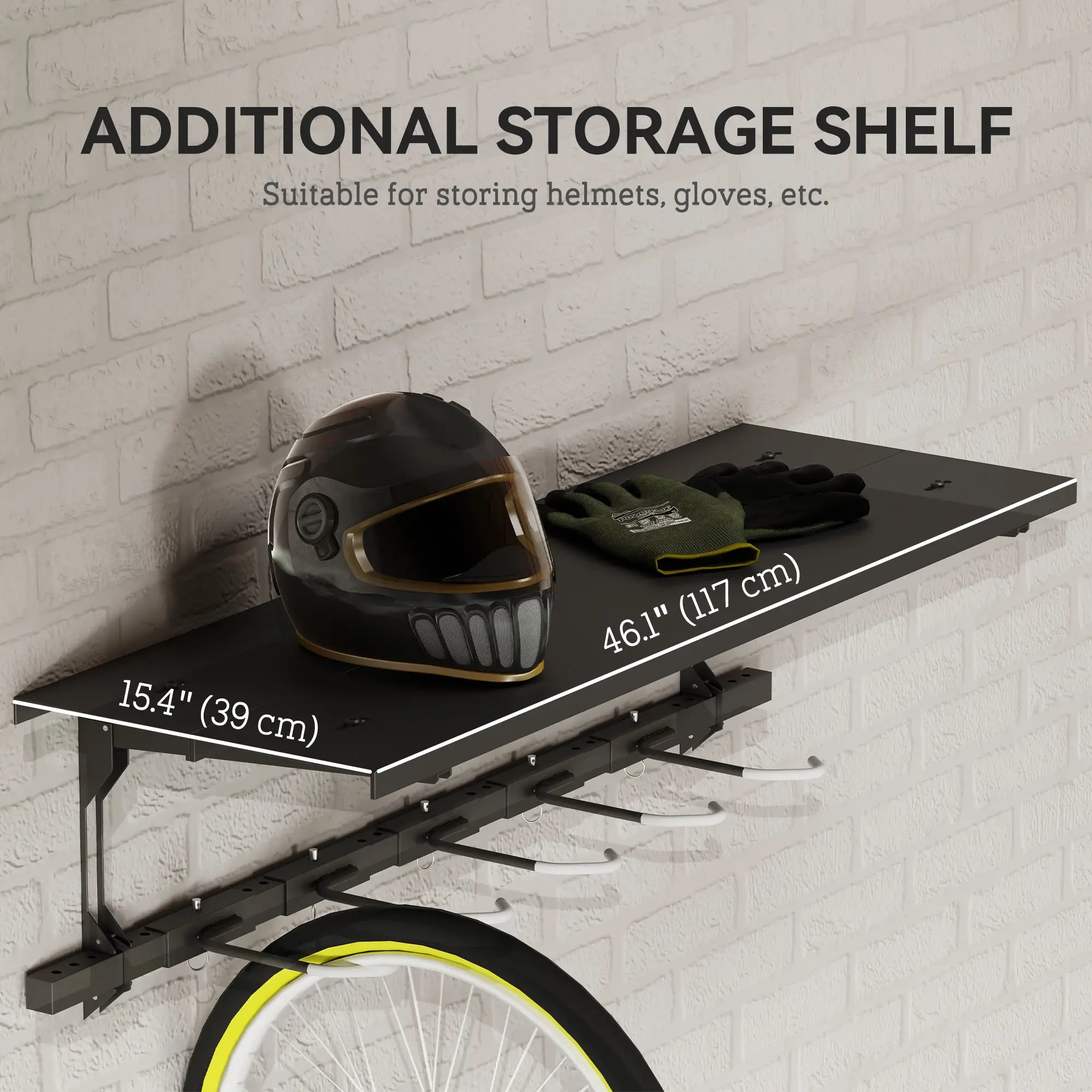 Wall Mount Bike Storage Rack for 5 Bikes, Adjustable Hooks, Black Bike Parking Stands at Gallery Canada